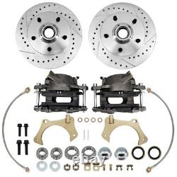 11 Front Disc Brake Conversion Kit, Drilled, Fits Mustang II, 5x4.75 GM Pattern