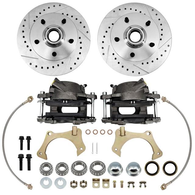 11 Front Disc Brake Conversion Kit, Drilled, Fits Mustang Ii, 5x4.75 Gm Pattern