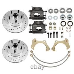 11 Front Disc Brake Conversion Kit, Drilled, Fits Mustang II, 5x4.75 GM Pattern