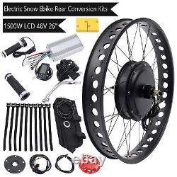 1500W E-Bike Fat Tire Bicycle Rear Wheel Hub Motor Conversion Kit Fit 26 48V