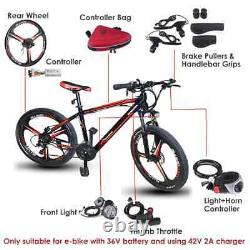 26 36V 300W Rear Wheel Electric Bicycle E-Bike Conversion Kit Motor Hub 25km/h
