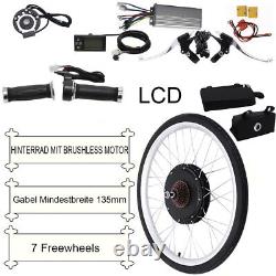 48V 1000W 26 Electric Bicycle Conversion Kit Fit Rear Wheel E Bike Motor Hub