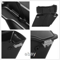 5 Stretched Hard Saddlebags + Black Conversion Kit Fit For Harley Softail 84-17