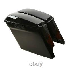 5 Stretched Saddlebags with Black Conversion Kit Fits For Harley Softail 84-17