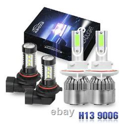 8000K Ice Blue LED Headlights + Fog Bulbs Kit For Dodge Durango 2004 2005 2006