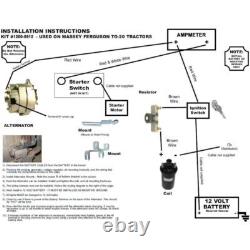 Alternator Conversion Kit Fits Massey Ferguson MF Tractor TO20 6 to 12 Volt Alternator Conversion Kit Fits Massey Ferguson MF Tractor TO20 6 to 12 Volt