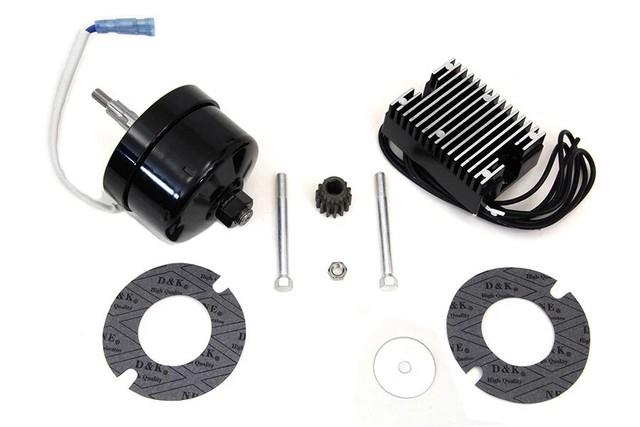 Black 12 Volt Alternator Generator Conversion Kit Fits Harley Davidson V-twin