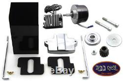 Black 12 Volt Alternator Generator Conversion Kit fits Harley Davidson, V-Twin