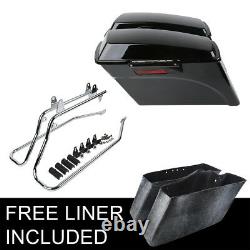 Black Hard Saddlebags Conversion Kit Fit For Harley Softail Heritage 1984-2017