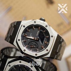 Casioak Mod Gen5 Conversion Kit Metal Bezel Rubber Strap Fits For G-Shock GA2100