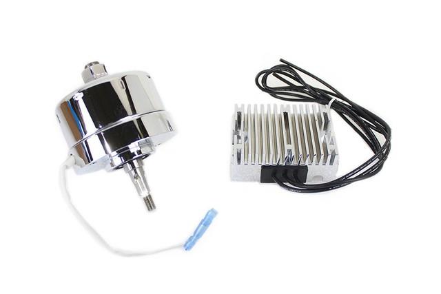 Chrome 17 Amp Alternator Generator Conversion Kit Fits Harley Davidson