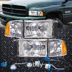 Conversion Headlights Left Right Kit Pair Fits 94-02 Dodge Ram Sport Pickup
