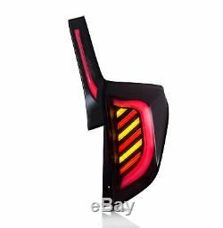 Customized BLACK WHITE LED Taillights withLED REVERSING LIGHTS for 15-19 Honda Fit
