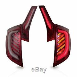 Customized LED Headlights+RED CLEAR LED Taillights for 2015-2019 Honda Fit