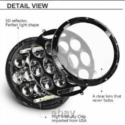 DOT 7'' Round LED Headlights + 4'' Fog Light Kit For 2007-2017 Jeep Wrangler JK