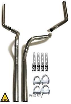 Dual Exhaust pipes Conversion kit Fits 87 02 Ford pick up trucks F-150 F-250