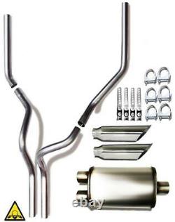 Dual Pipes Conversion Exhaust Kit fits 2006 2008 Dodge Ram trucks 2.5 pipes
