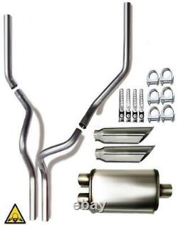 Dual Pipes Conversion Exhaust Kit fits Ford F-150 f-250 trucks 1997 2001 2.5
