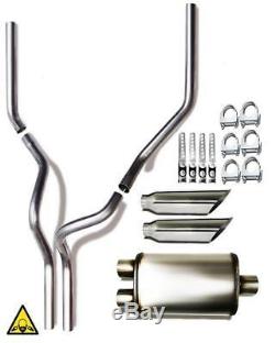 Dual conversion exhaust Kit Fits GMC Chevy Trucks 1999 2008 2.5 pipes