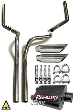 Dual pipe conversion exhaust kit fits Ford trucks 1987 2002 Flowmaster muffler