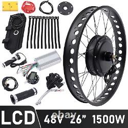 E-Bike Fat Tire Bicycle Rear Wheel Hub Motor Conversion Kit Fit 26 48V 1500W