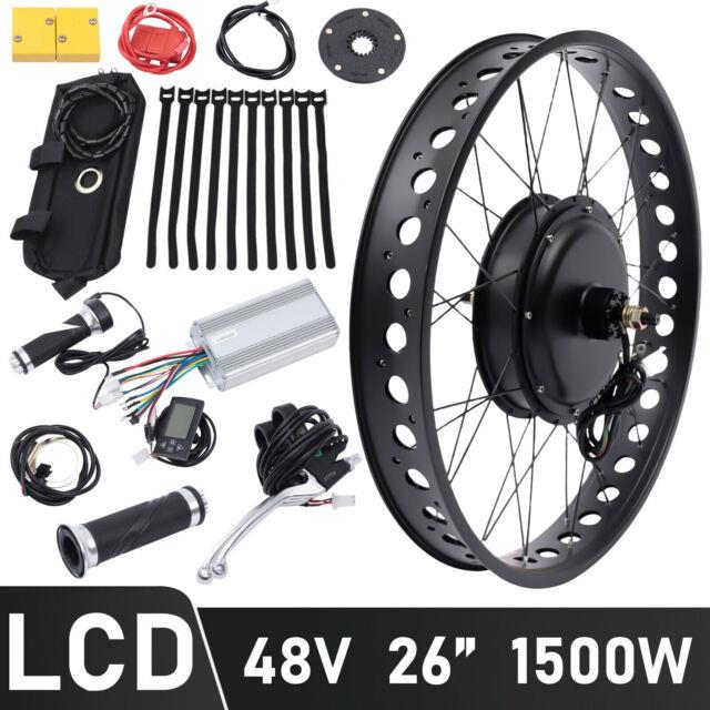E-bike Fat Tire Bicycle Rear Wheel Hub Motor Conversion Kit Fit 26 48v 1500w