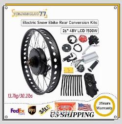 E-Bike Fat Tire Bicycle Rear Wheel Hub Motor Conversion Kit Fit 26 48V 1500W