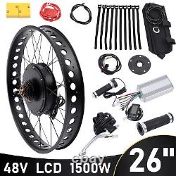 E-Bike Fat Tire Bicycle Rear Wheel Hub Motor Conversion Kit Fit 26 48V 1500W