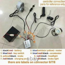 Electric Bike Conversion Kit fits 22-28 inch Bicycle Refit Motor Controller