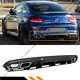 For 17-19 W205 2dr Coupe C43 C63 Ed1 Style Bumper Diffuser + Chrome Exhaust Tips