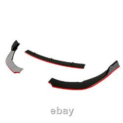 FOR 2018-21 TOYOTA CAMRY SE XSE JDM STYLE GLOSS BLACK FRONT BUMPER LIP Red Trim