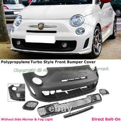 Fit 12-17 Fiat 500 500C Abarth Turbo Style Front Bumper Cover Kit WithO PDC