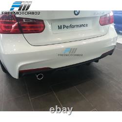 Fit 12-18 F30 320i M Performance Rear Bumper Conversion+Diffuser Single Outlet