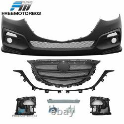 Fit 14-16 Mazda KS Style Unpainted Front Bumper Conversion Cover With Grille
