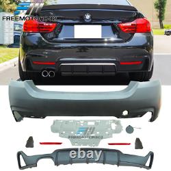 Fit 14-20 F32 428i M-P Style Rear Bumper Cover Conversion Diffuser Single Outlet