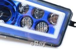 Fit 2016-20 Polaris General 1000 2X Blue Led Angel Eye Headlights Conversion Kit