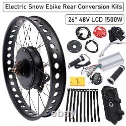 Fit 26 48V 1.5KW E-Bike Fat Tire Bicycle Rear Wheel Hub Motor Conversion Kit