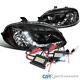 Fit 96-98 Civic Black R8 Led Projector Headlight+h1 6000k Hid Conversion Kit