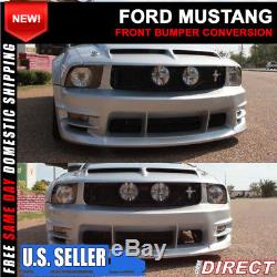 Fit For 05-09 Mustang V6 Racer Style Front Bumper Cover Conversion Kit PP