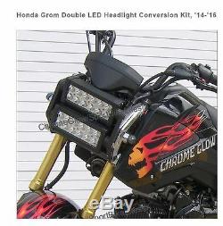 Fit Honda Grom Double Led Headlight Conversion Kit 2014-2016 Chrome Glow ==