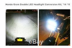 Fit Honda Grom Double Led Headlight Conversion Kit 2014-2016 Chrome Glow ==