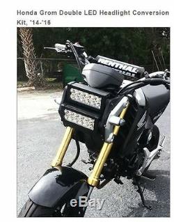 Fit Honda Grom Double Led Headlight Conversion Kit 2014-2016 Chrome Glow ==