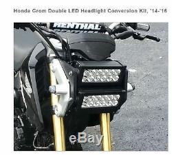 Fit Honda Grom Double Led Headlight Conversion Kit 2014-2016 Chrome Glow ==