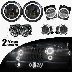 Fit JEEP JK Headlight 7''+Fog Light+Turn Signal+Fender Lamp LED Conversion KIT