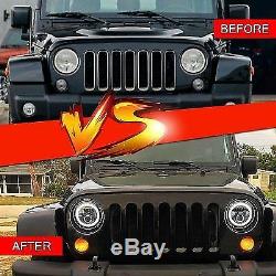 Fit JEEP JK Headlight 7''+Fog Light+Turn Signal+Fender Lamp LED Conversion KIT