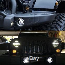 Fit JEEP JK Headlight 7''+Fog Light+Turn Signal+Fender Lamp LED Conversion KIT