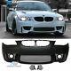Fits 04-10 Bmw E60 5-series 1m Style Front Bumper Conversion Cover With Fog Lights
