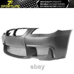 Fits 04-10 BMW E60 5-Series 1M Style Front Bumper Conversion Cover with Fog Lights