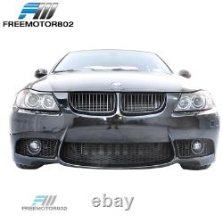 Fits 06-08 BMW E90 E91 3 Series 4Dr M3 Style Front Bumper Conversion Fog Cover