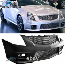 Fits 08-13 Cadillac CTS Front Bumper Conversion V Style with Grille Fog Light
